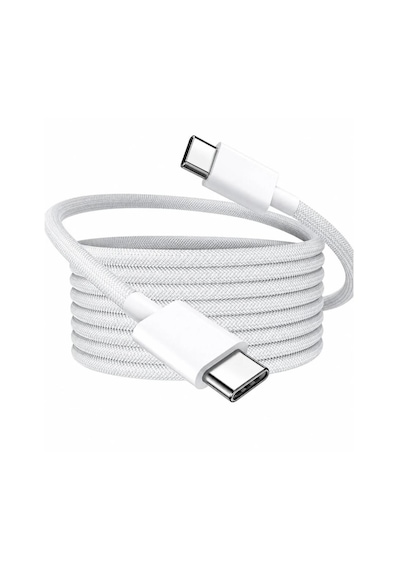 66w Type-c To Type-c Hasır Pd Hızlı Şarj Kablosu