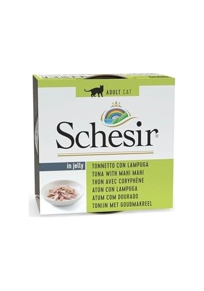 Schesir Jelly Ton Balığı Ve Mahi Mahi Balığı Jöle Içinde Yetişkin Kedi Konservesi 85g