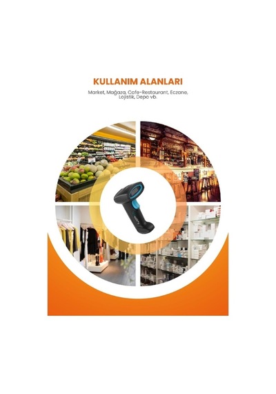 Konyax Kablosuz Standlı 1d/2d Barkod Karekod Okuyucu