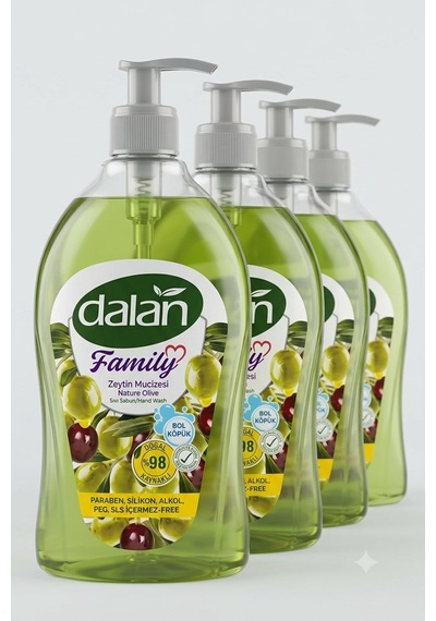 Dalan Family Sıvı Sabun Zeytin 400 Ml 4'lü Paket