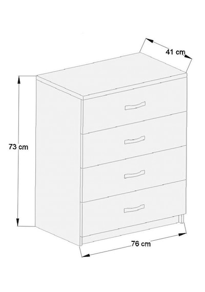 Ae 1045 Açelya 4 Çekmeceli Lüks Şifonyer Komodin Beyaz/sonomo