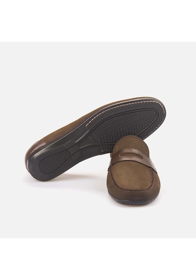 Kemal Tanca Erkek Loafer 255-1 Kahve Nubuk