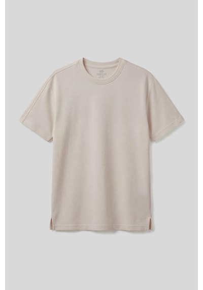 Bej Rahat Form Esnek Nefes Alabilir Erkek T-shirt - 88495