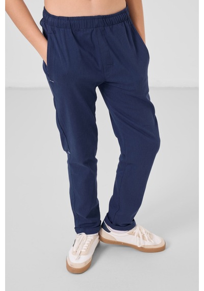 Tommy Life Lacivert Standart Fit Dokuma Hafif Esnek Chino Erkek Çocuk Pantolon - 11272 Lacivert