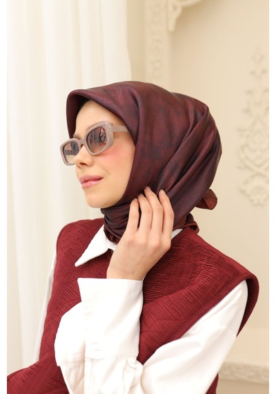 Silk Home Shiny Eşarp 75002-62 Kiremit Bordo, Koyu Bordo