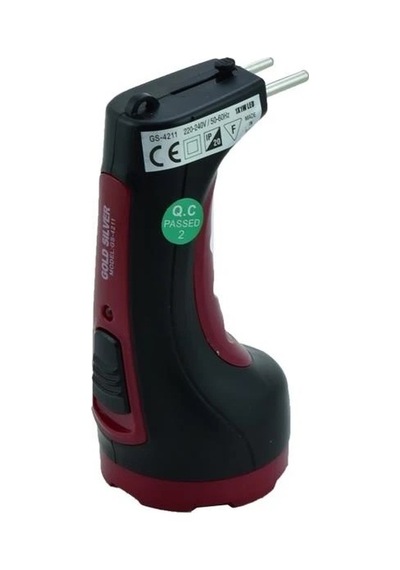Şarjlı El Feneri Led Ampul İle Güçlü Aydınlatma Gs-4251 3w Ledli Tutma İpli Acil Durum Feneri Kırmızı - Siyah