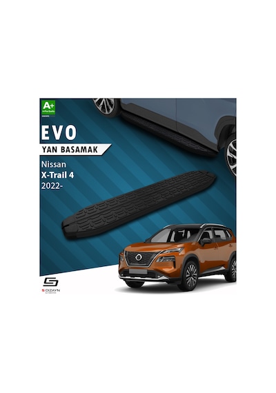 S-dizayn Nissan X-trail T33 Evo Siyah Yan Basamak 183 Cm 2022 Üzeri