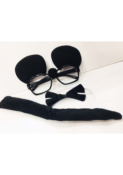 Mickey Mouse Gözlüğü Papyonu Kuyruğu   Seti