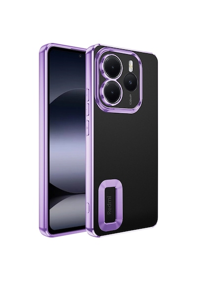 Xiaomi Redmi Note 14 5g Kılıf Kamera Korumalı Logo Gösteren Zore Omega Kapak Lila