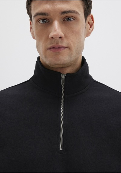 Mavi - Yarı Fermuarlı Siyah Basic Sweatshirt 0s10419-900 Siyah