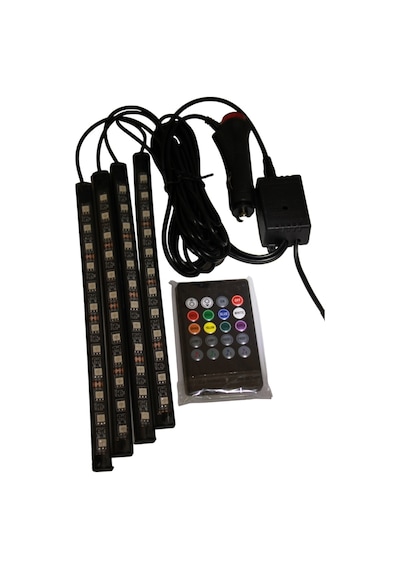 12 Ledli Ayak Altı Led Lamba Kumandalı Araç İçi Aydınlatma Sese Ve Müziğe Duyarlı Led Işık Rgb