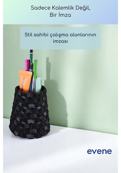Kalemlik Masa Kalemliği Organizer Kalemlik Siyah Renk Model 84 Çok Renkli