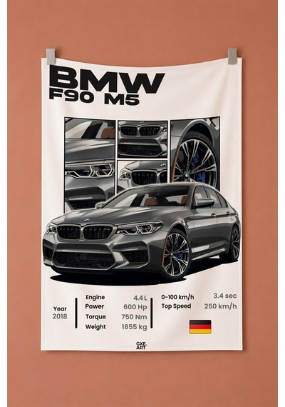 Bmw F90 M5 Dekoratif Duvar Örtüsü Duvar Halısı Reaste