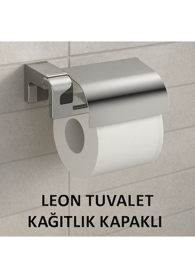 Leon Kağıtlık Kapaklı Krom Krom