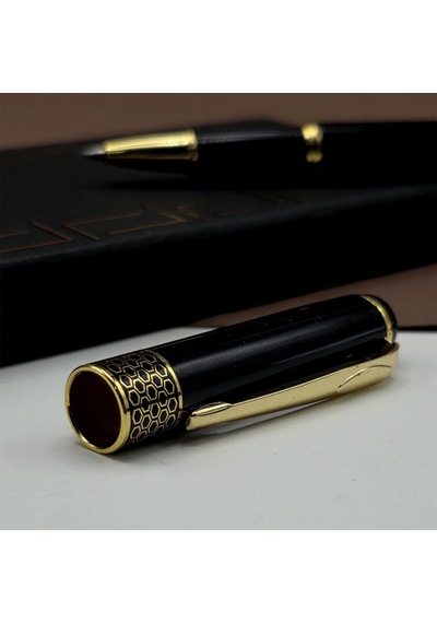 Gold İşlemeli Siyah Metal Roller Kalem Çok Renkli
