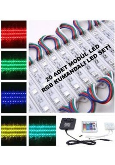20 Led Uzaktan Kumandalı 16 Renk Tak Çalıştır Modül Rgb Led Seti