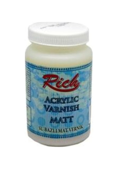 Rich Su Bazlı Vernik Mat Matt Acrylic Varnish 250 Cc Şeffaf Vernik
