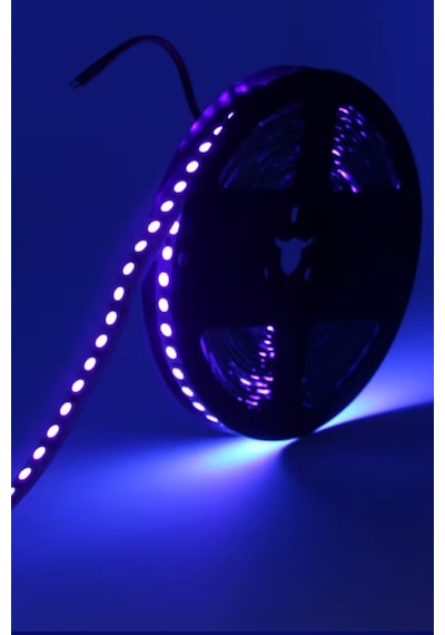 Ultraviyole 2835 Şerit Led 12v Uv Şerit Led Black Light 120 Ledli 1 Metre