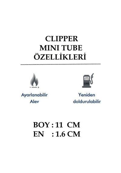 Mini Tube Kamp Pipo Mutfak Çakmağı 2 Adet