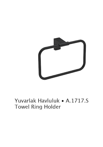 Deppot F1 Mat Siyah Yuvarlak Havluluk A.1717.S Siyah