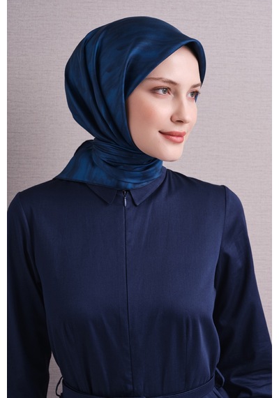 Armine Sura İpek Eşarp 2026-2027 - Sonbahar Kış-asm9630 Saks Mavi