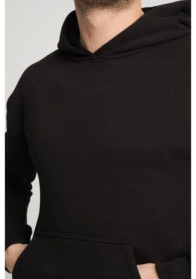 Alexandergardi Alexandergardı Kangru Cepli Kapişonlu Sweatshirt E23-00176 Siyah