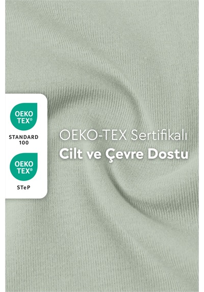 Calmera | %100 Pamuk Penye Lastikli Çarşaf | Çift Kişilik - Battal - King |  Yeşil