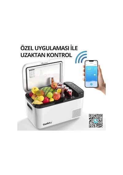 Coolist Clk15b 12/24volt/ 220volt 15 Litre Kompresörlü Bluetooth Bağlantılı Oto Buzdolabı