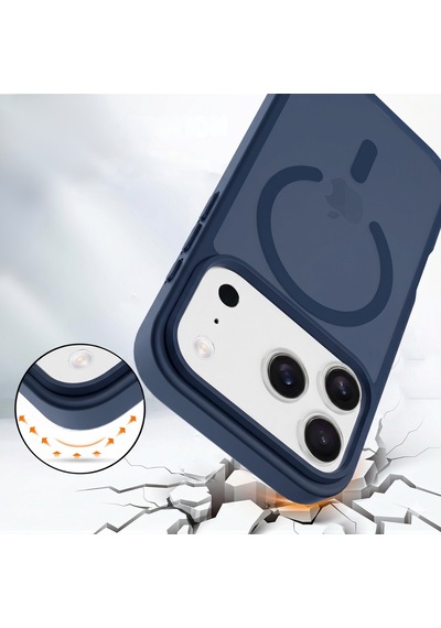 Ps iPhone Uyumlu 17 Pro Mist Serisi Magsafe Kılıf - Lacivert