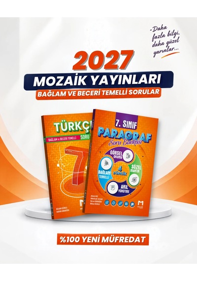Mozaik Yayınları 2027 7. Sınıf Türkçe + Paragraf Yeni Müfredat Bağlam Temelli Soru Bankası Seti 2 Kitap