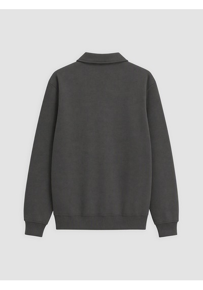 Lcw Vision Gri Polo Yaka Erkek Sweatshirt