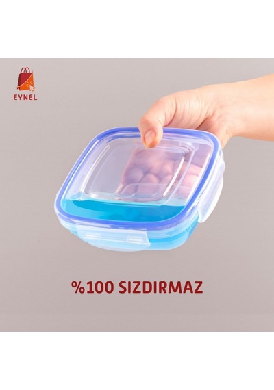 Tr Şeffaf Kare Şekilli İç İçe Geçebilen Saklama Kabı Seti Contalı Kapak Sıvı Sızdırmaz Hava Geçirmez Kapak Diğer