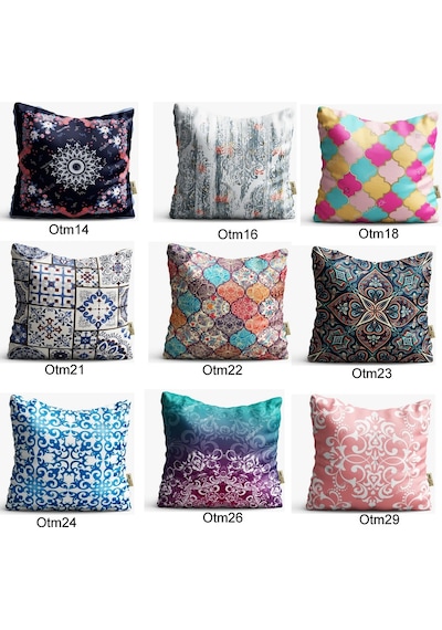 Kırlent Kılıfı 42X42Cm Dekoratif Kırlent Yastık Kılıfı Desenli