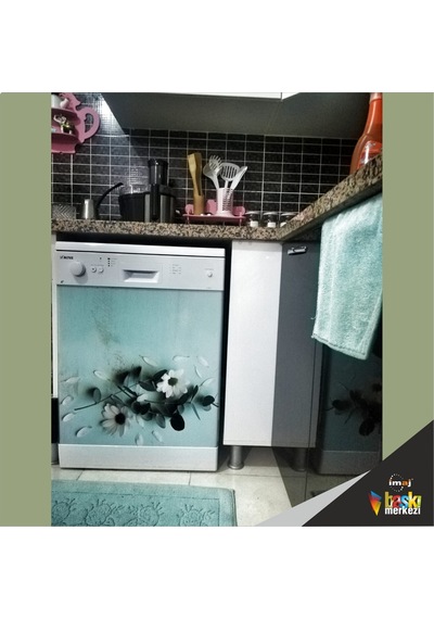 Buzdolabı-Bulaşık Makinesi Kapak Sticker Folyo Kaplama Mintyeşili