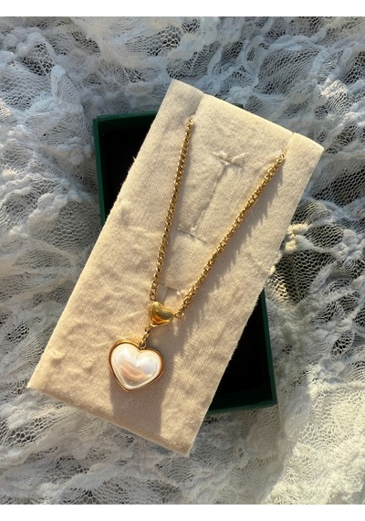 Pearl Heart Gold Kolye Altın
