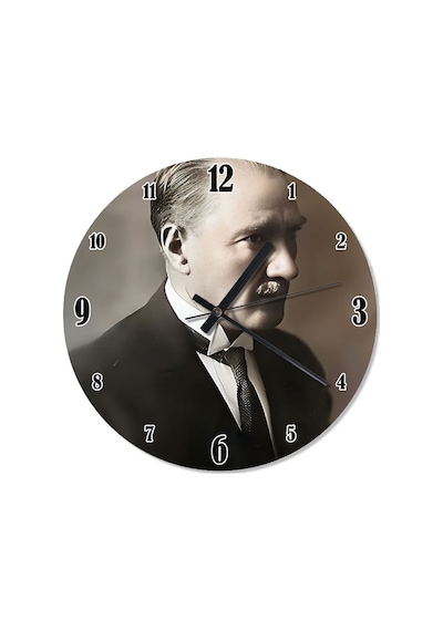 Mustafa Kemal Atatürk Analog Duvar Saati Çok Renkli