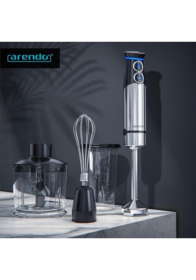 Arendo El Blenderi 1500w, Püre Çubuğu, Turbo, 4 Kanatlı Bıçak, 800 Ml Ölçüm Kabı Gümüş