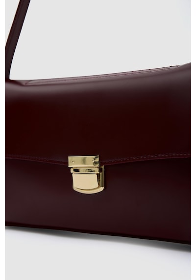 Lauren City Baget Çanta Bordo Bordo