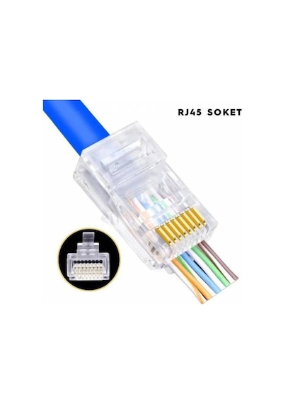 Yeni Nesil Rj45 Ağ Pensesi + 50 Adet Yeni Nesil Cat5/Cat6 Jack