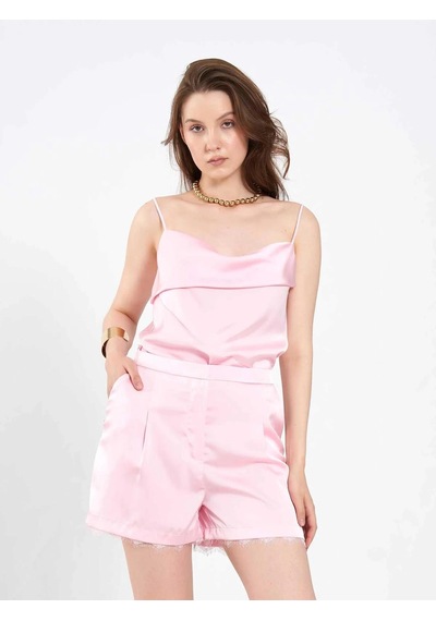 Elora Atelier Dantel Detaylı City Boy Şort Pembe