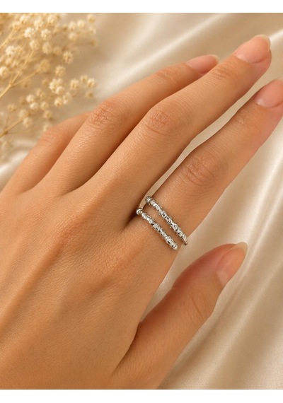 Eskitme Döngü Silver Yüzük Çok Renli