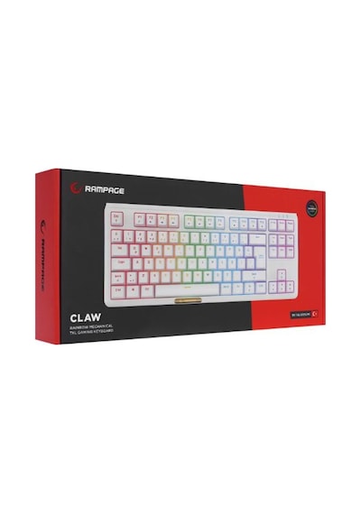 Rampage Claw Beyaz Red Swıtch Mekanik Gaming Oyuncu Klavye Rainbow Tkl