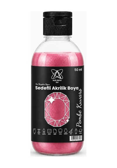 Pembe Kuvars Sedefli Akrilik Boya 50 Ml