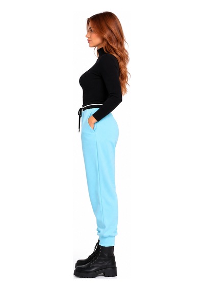 Neden Tekstil Kadın Beli Lastikli Mavi Jogger Eşofman Altı
