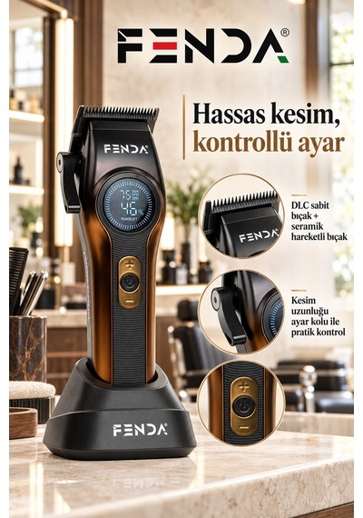 Fenda Profesyonel Saç Kesme Makinesi Altın