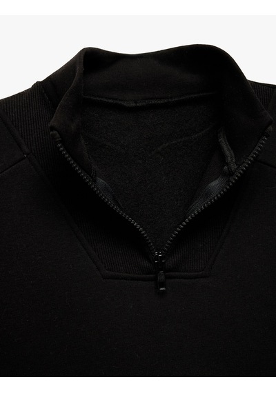 Koton Şardonlu Uzun Kollu Dik Yaka Yarım Fermuarlı Sweatshirt Siyah 6wkg10110ak Siyah Koton Şardonlu Uzun Kollu Dik Yaka Yarım Fermuarlı Sweatshirt Siyah 6wkg10110ak Siyah