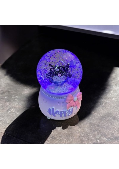 Sanrio Kuromi Büyük Boy Püskürtmeli Müzikli Işıklı Kar Küresi