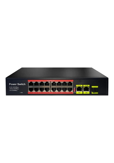 Uranium Poe 1621Sfp 200W 16 Port 10/100 2Xgigabit Rj45 Poe Switch