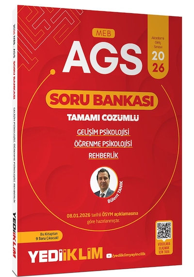 Yediiklim 2026 MEB AGS Gelişim Psikolojisi Öğrenme Psikolojisi ve Rehberlik Tamamı Çözümlü Soru Bankası