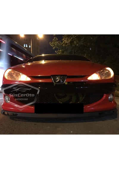 Peugeot 206 206+ 1998-2012 Uyumlu Üniversal Laguna Lip Esnek Ön Lip 2 Parça Tampon Altı Dil Karlık Ön Ek 00 Şüscaroto Aksesuar